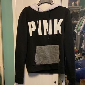 Color block vs pink hoodie